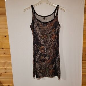 Women's Camouflage Print Slip Chemise - Brown/Green